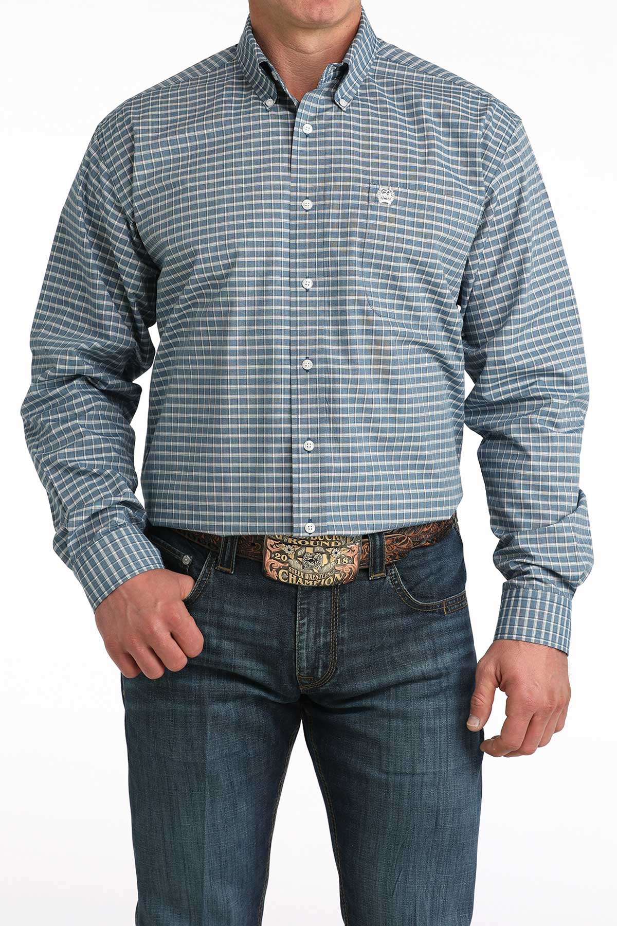 Men’s Cinch Blue Plaid Longsleeve
