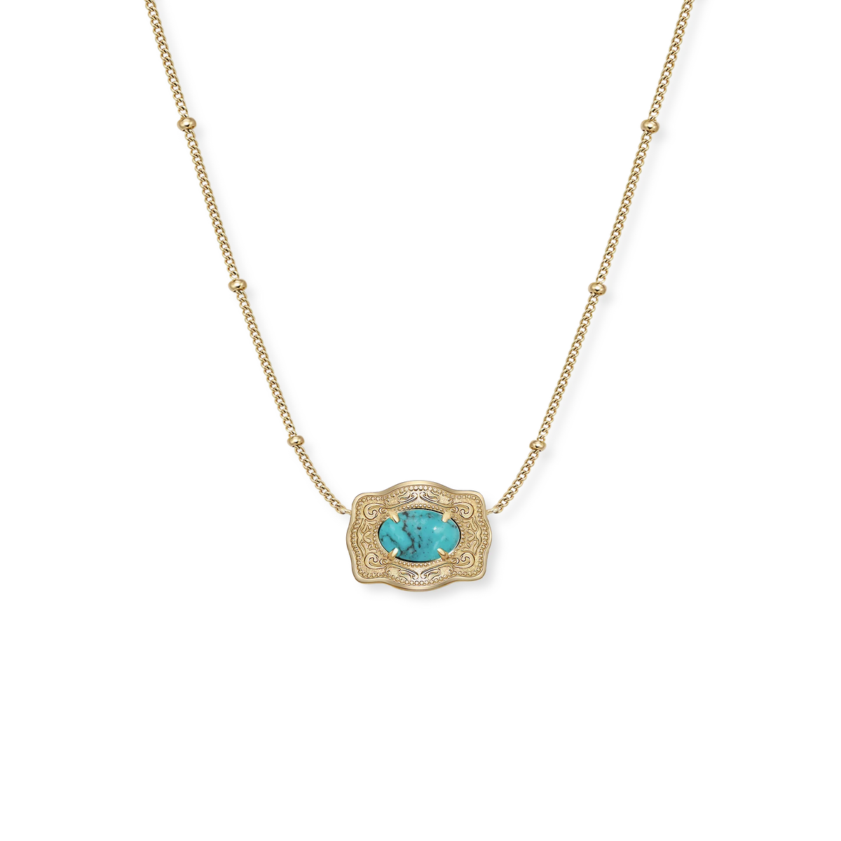 Ultra Mini Belt Buckle Necklace (Oasis)