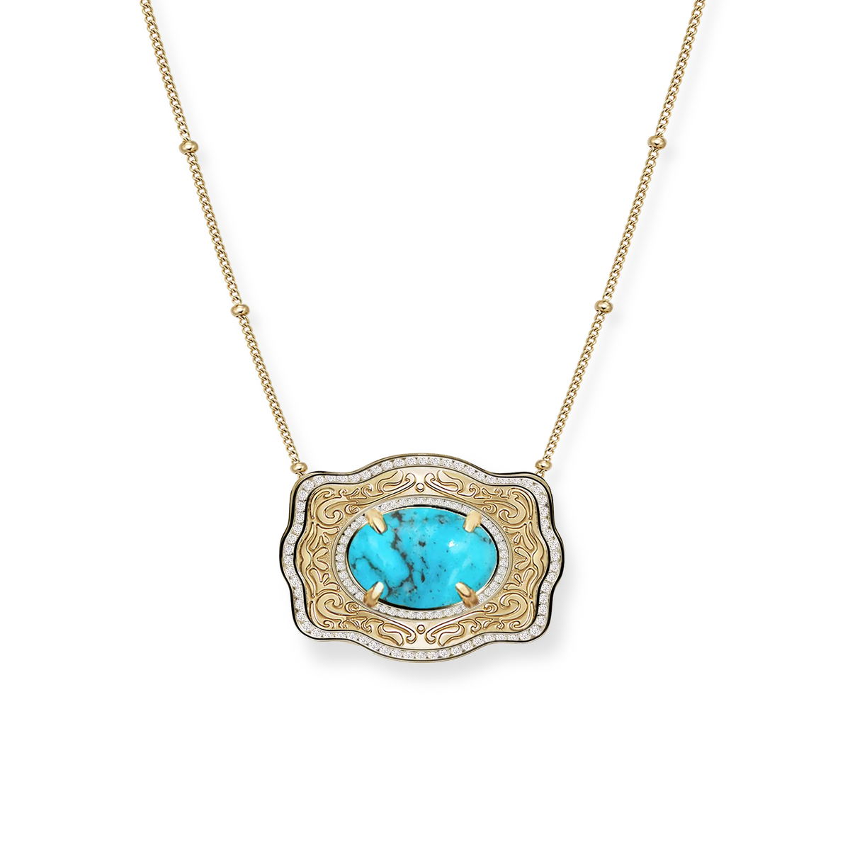 Belt Buckle Necklace (Oasis)