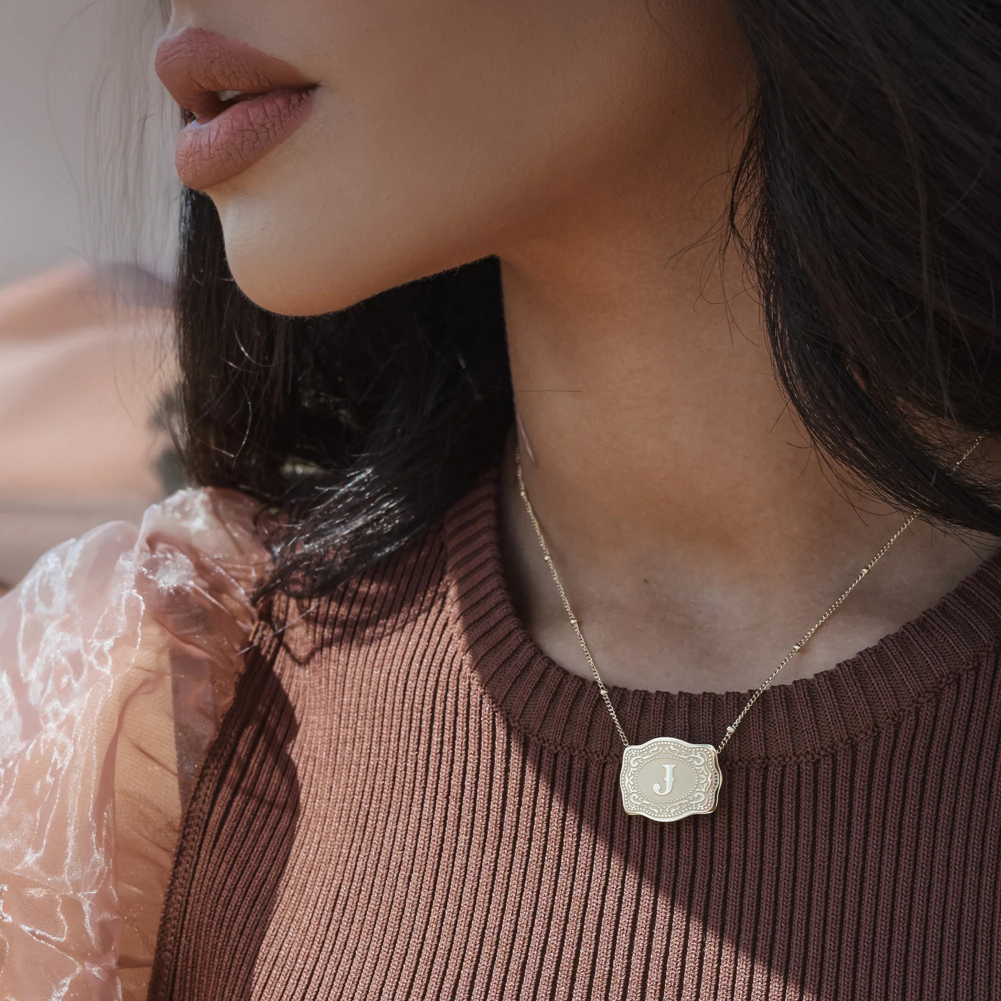 SpurWest Mini Belt Buckle Necklace (Initial)