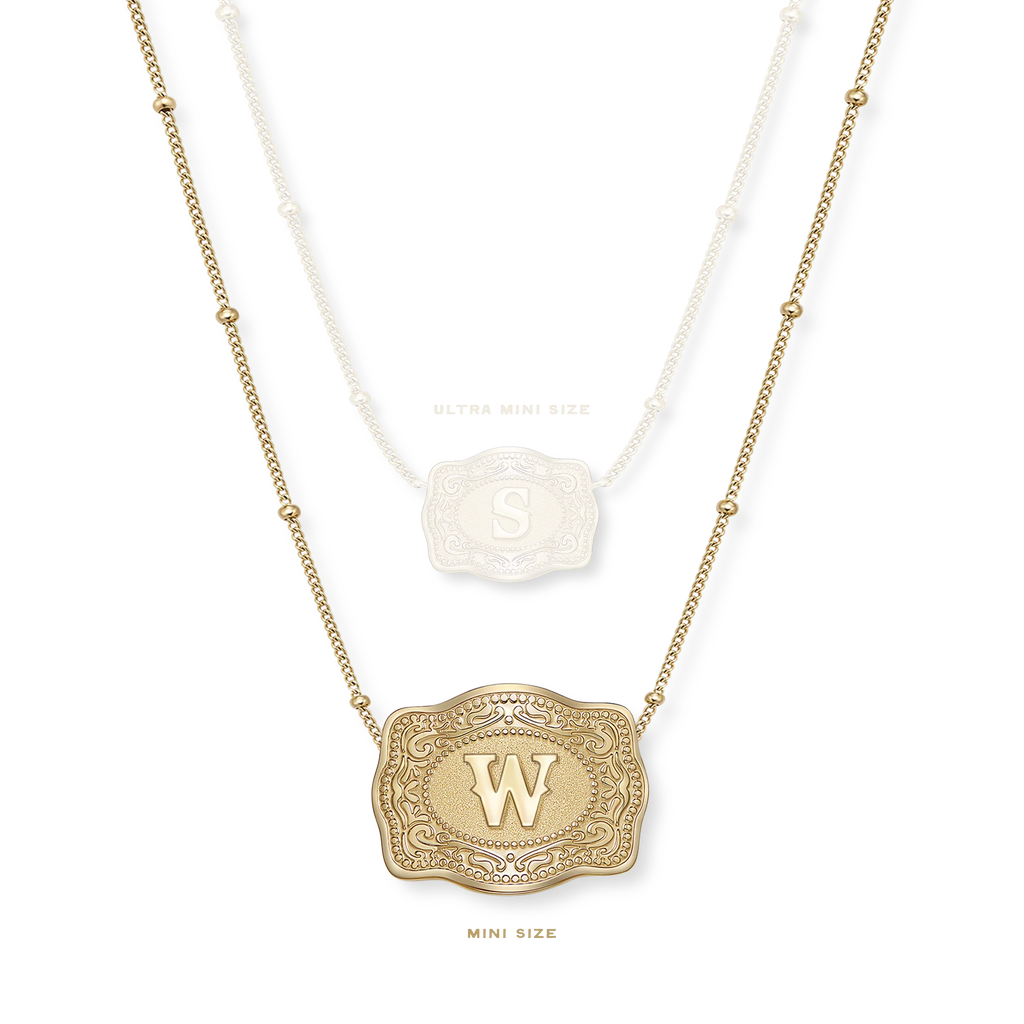 SpurWest Mini Belt Buckle Necklace (Initial)