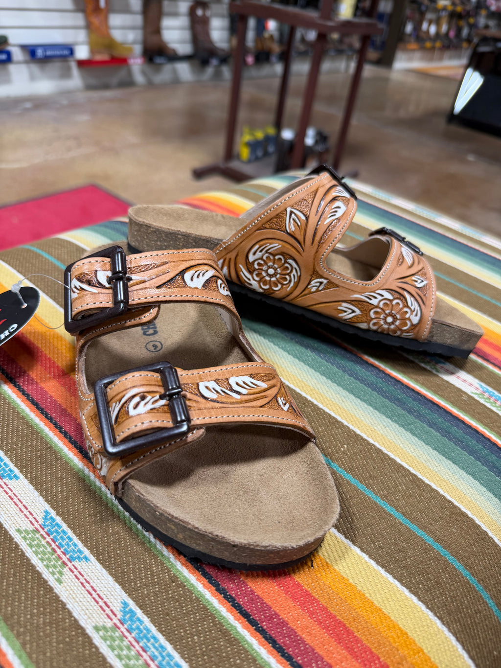 Tooled Leather Sandals