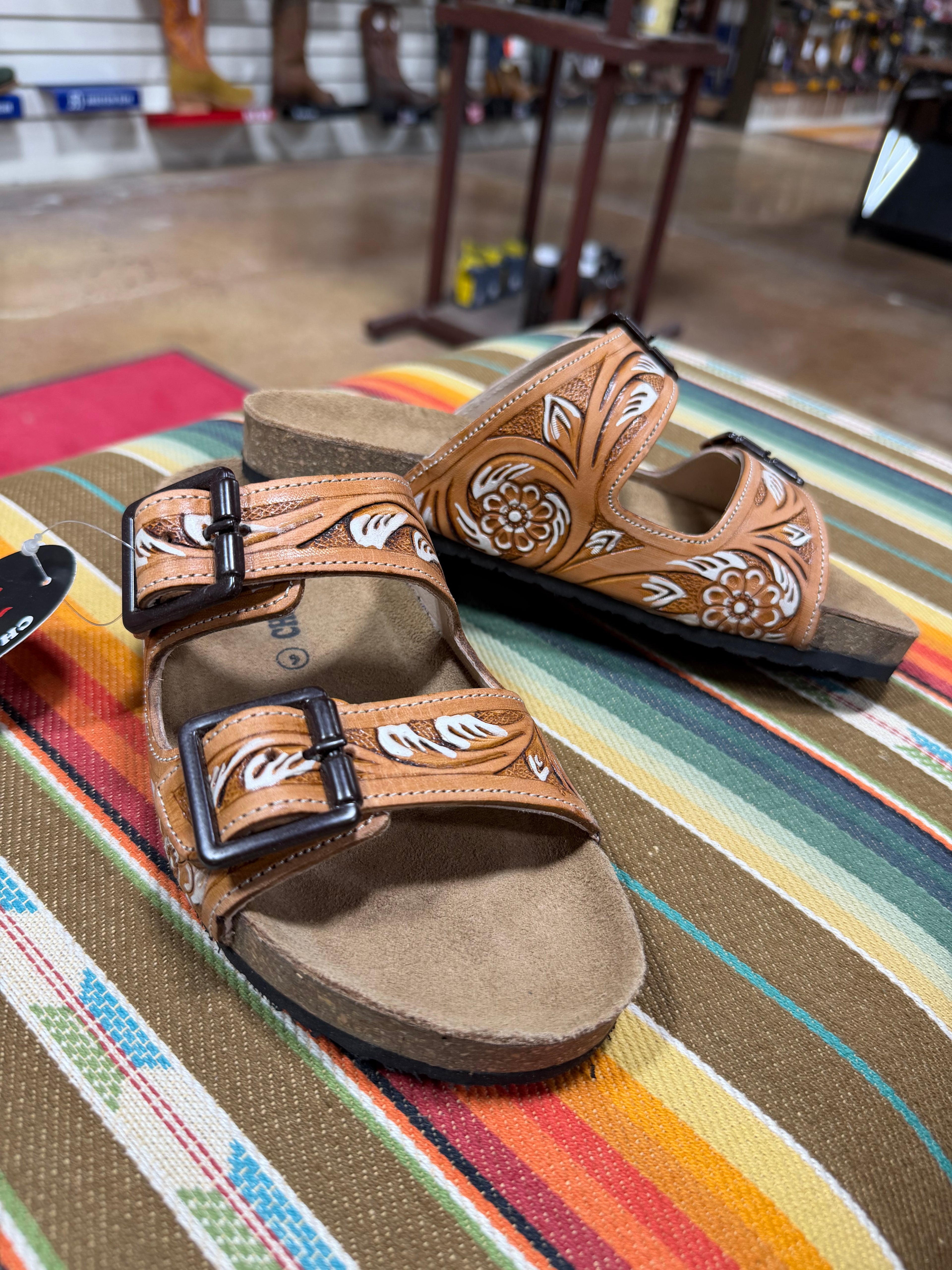 Tooled Leather Sandals