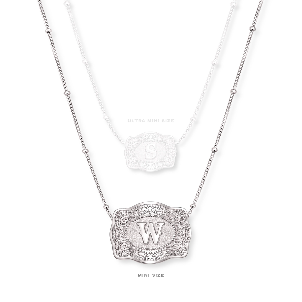 SpurWest Mini Belt Buckle Necklace (Initial)