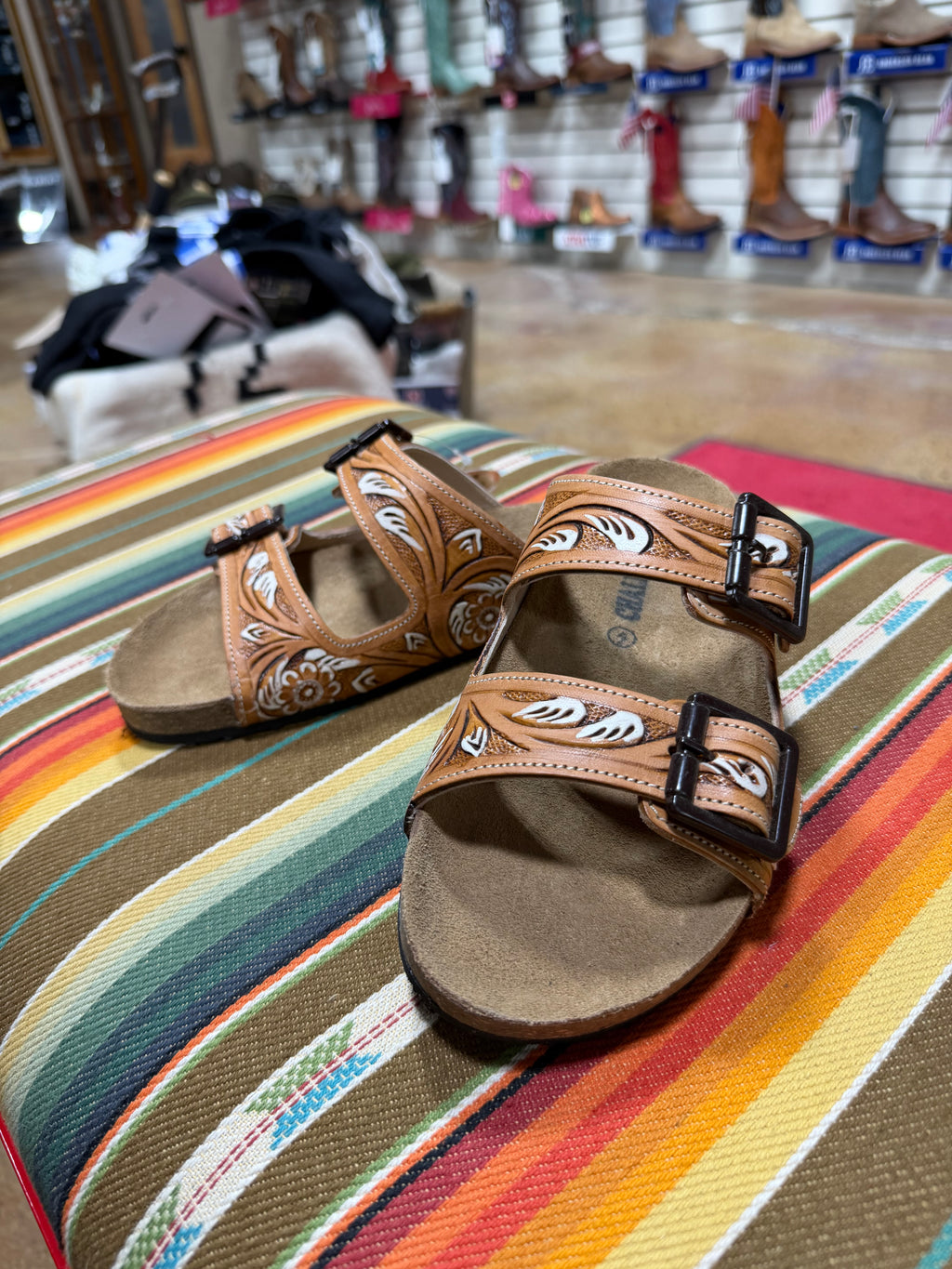 Tooled Leather Sandals