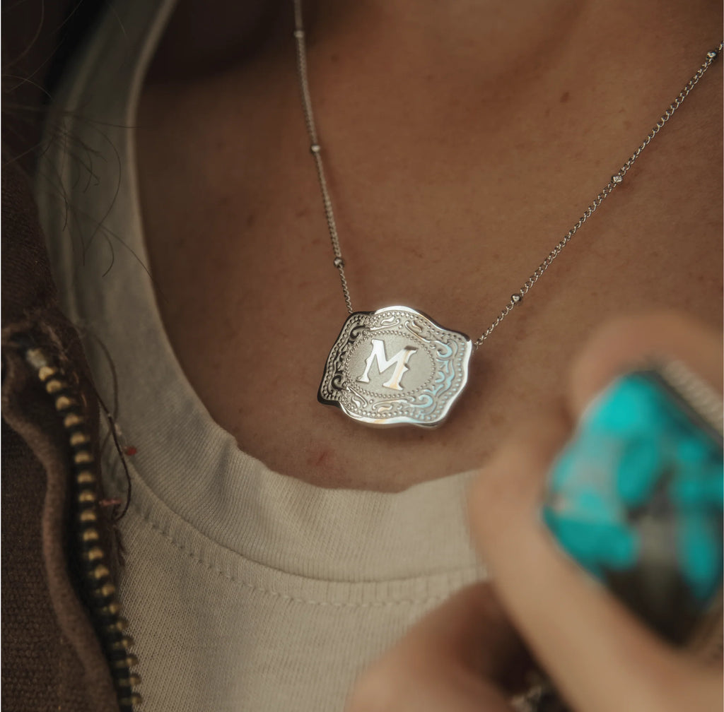 SpurWest Mini Belt Buckle Necklace (Initial)