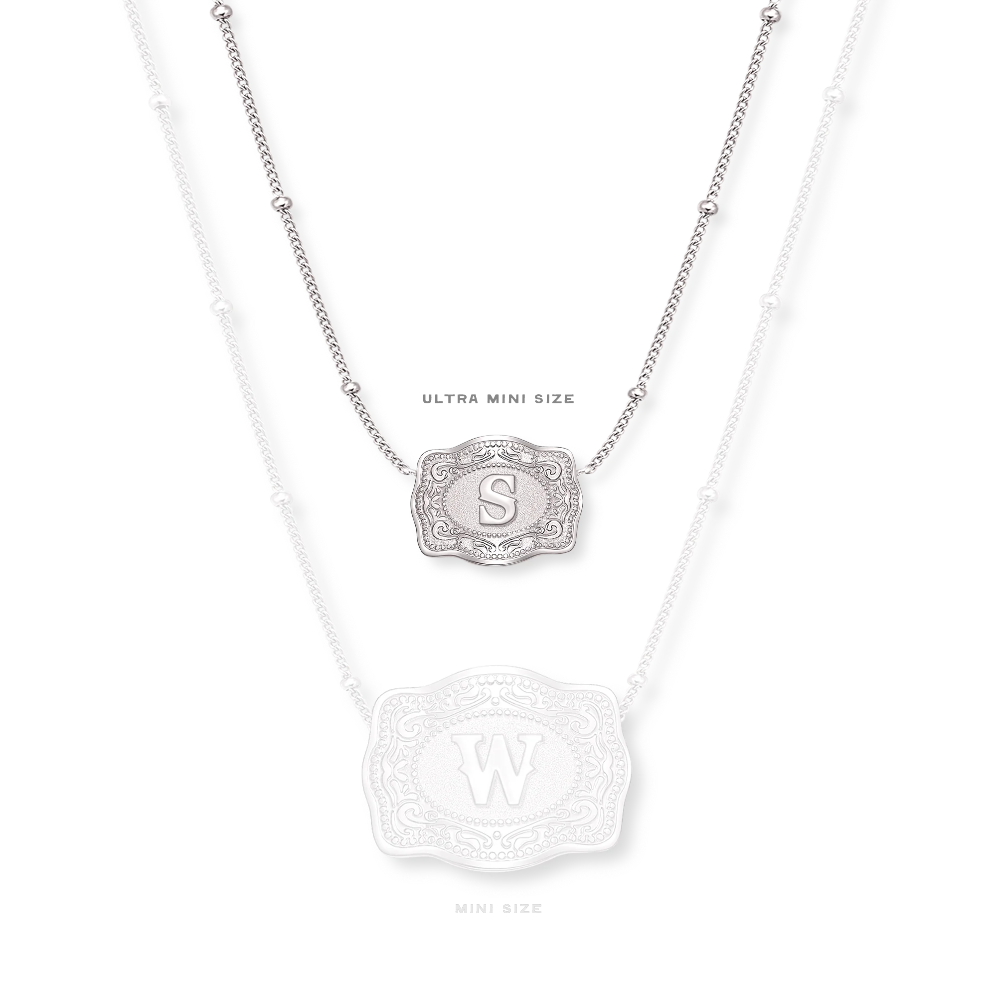 SpurWest Ultra Mini Belt Buckle Necklace (Initial)
