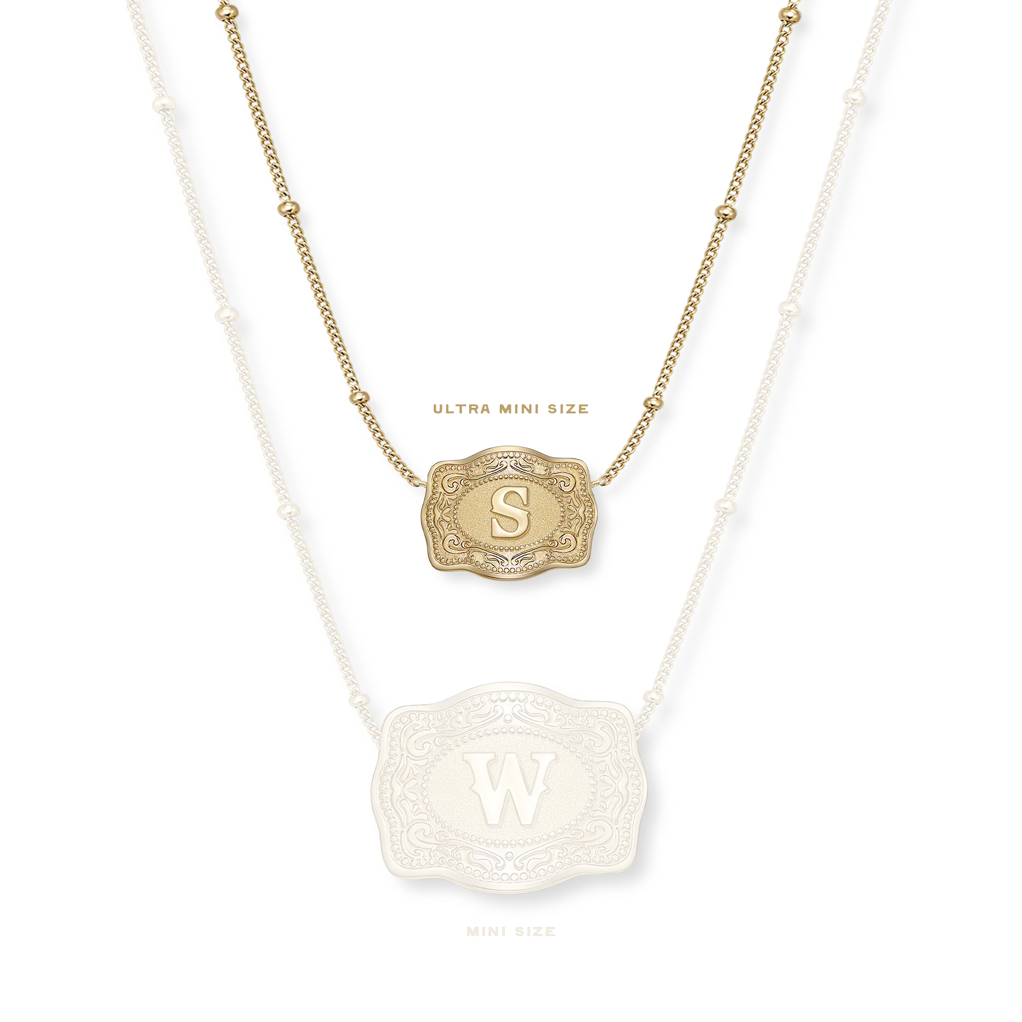 SpurWest Ultra Mini Belt Buckle Necklace (Initial)