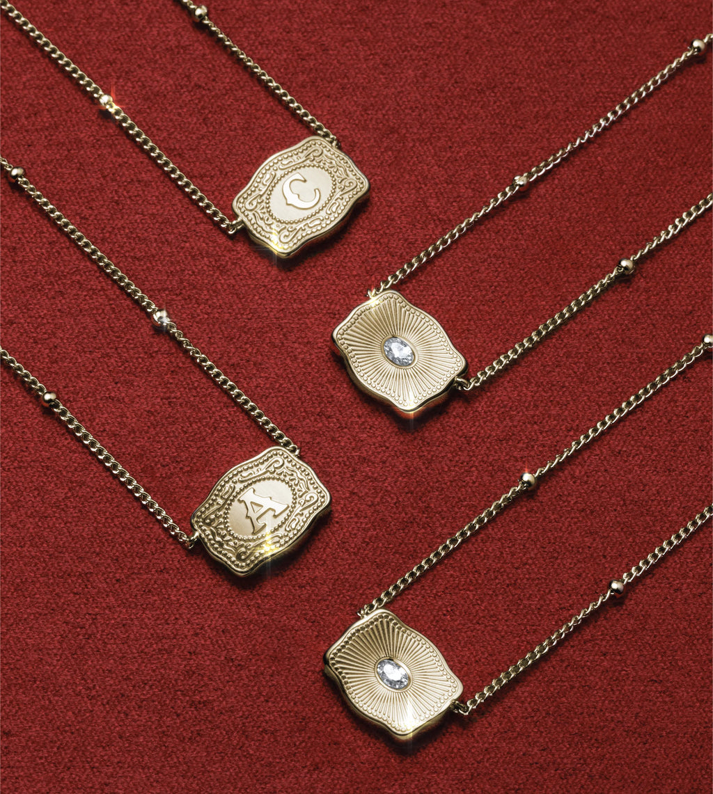 SpurWest Ultra Mini Belt Buckle Necklace (Initial)