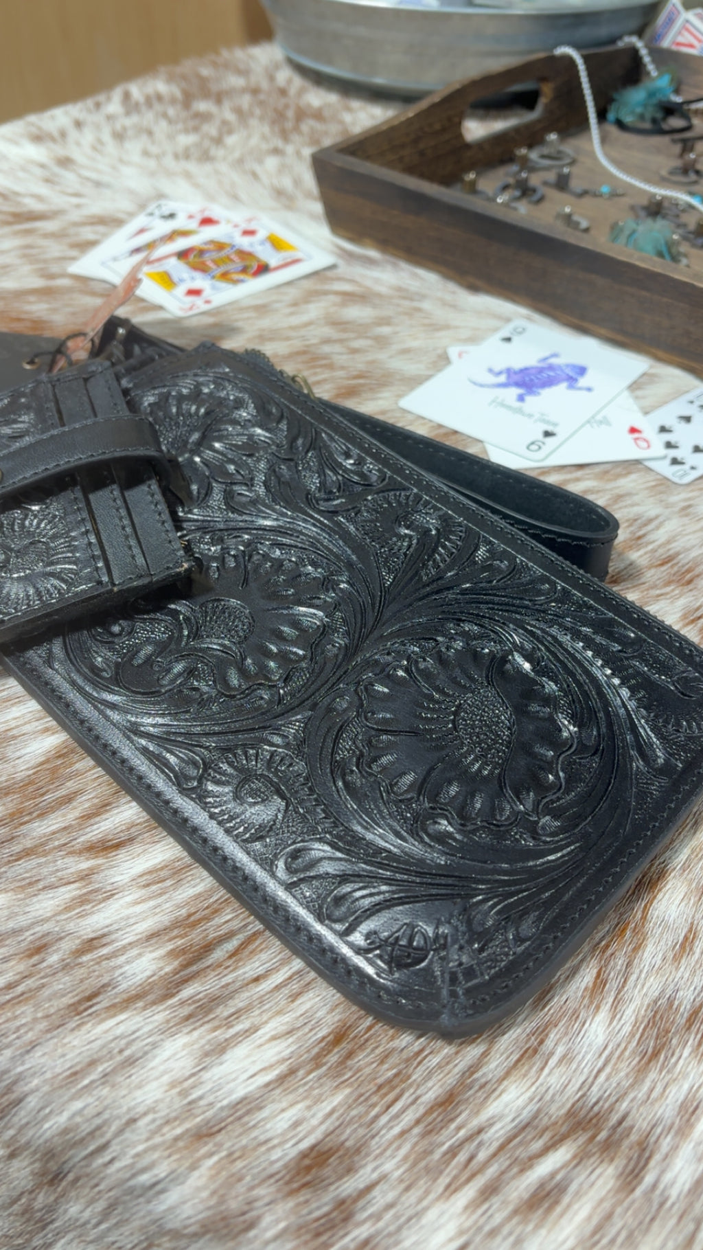 Black Velvet Prairie Wristlet