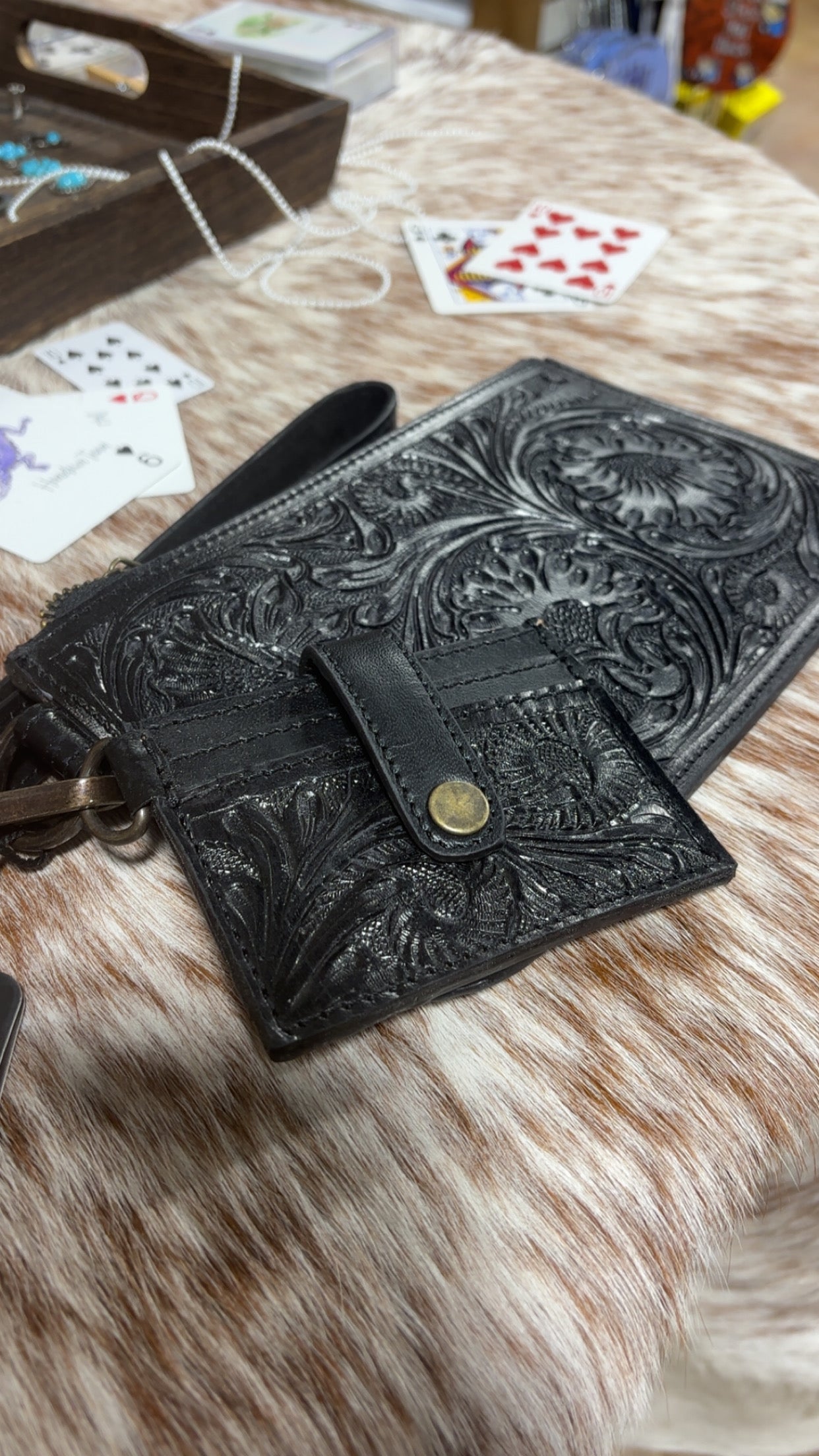 Black Velvet Prairie Wristlet