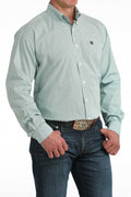 Men’s Light Blue Patterned LS Shirt