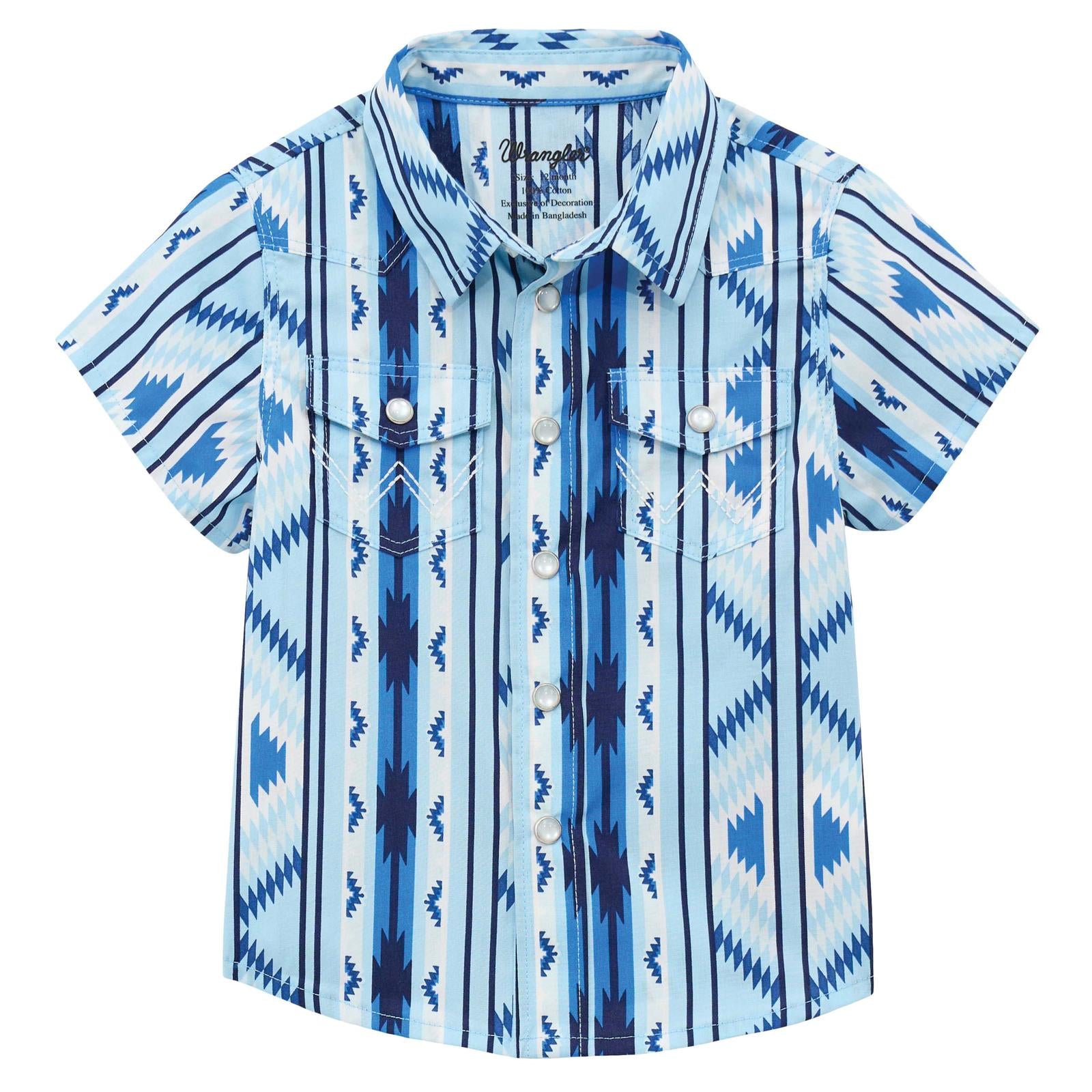 Wrangler® Baby Boy Long Sleeve Shirt - Blue Multi - 112378883