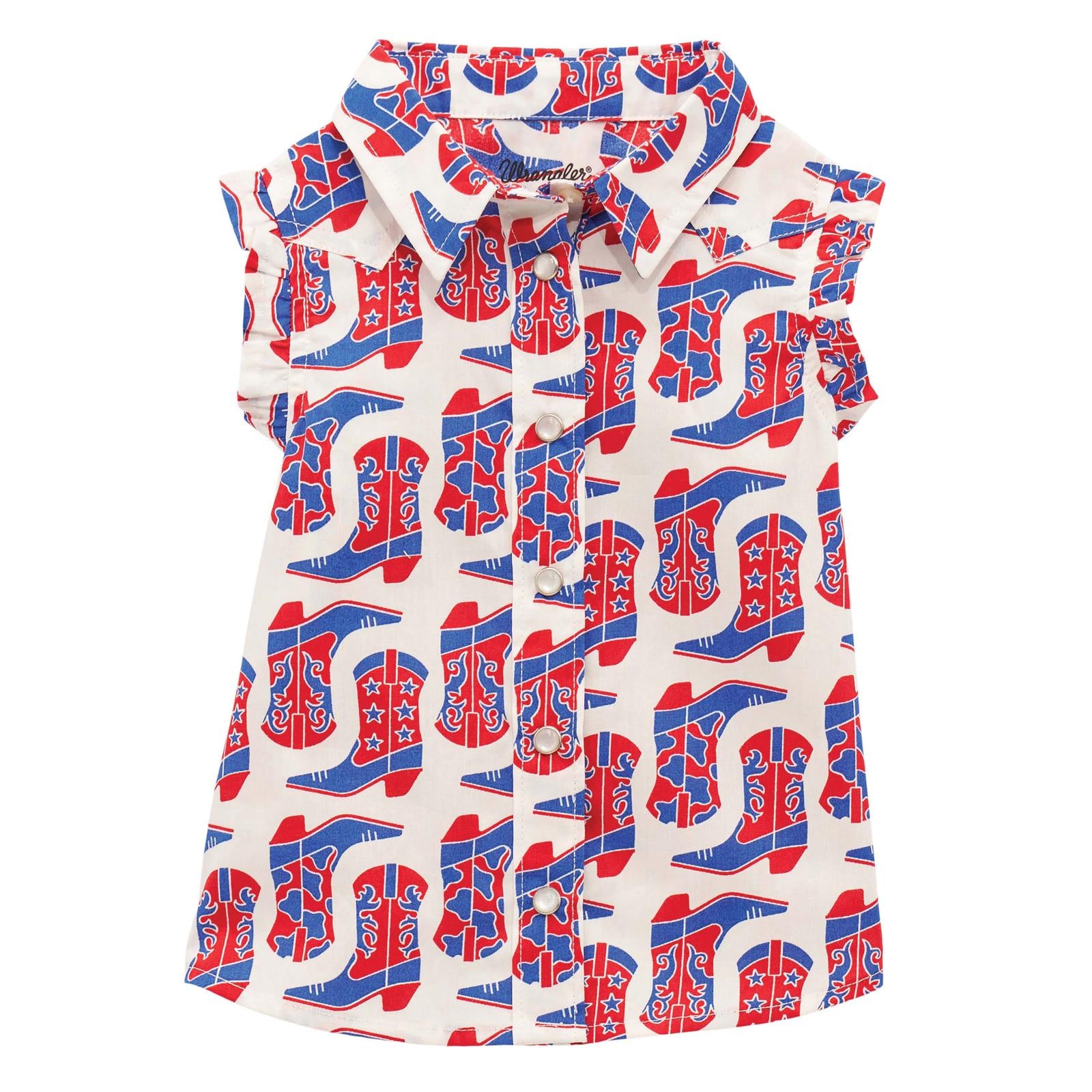 Wrangler® Baby Girl Sleeveless Snap Shirt - White - 11237943