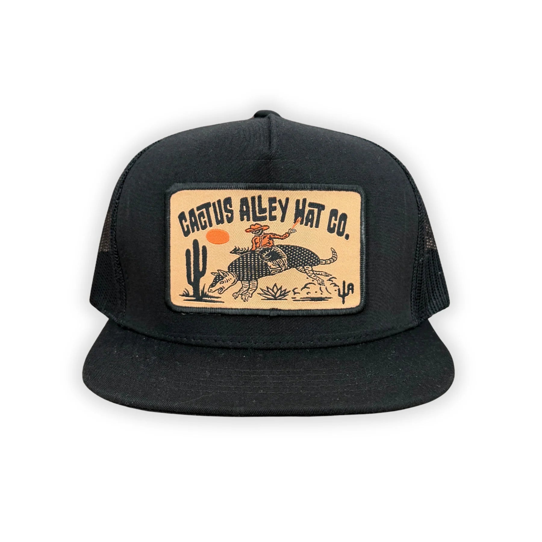 "Buckin Dillo" - Youth CA 6006 Black/ Black Mesh, Snapback Cap