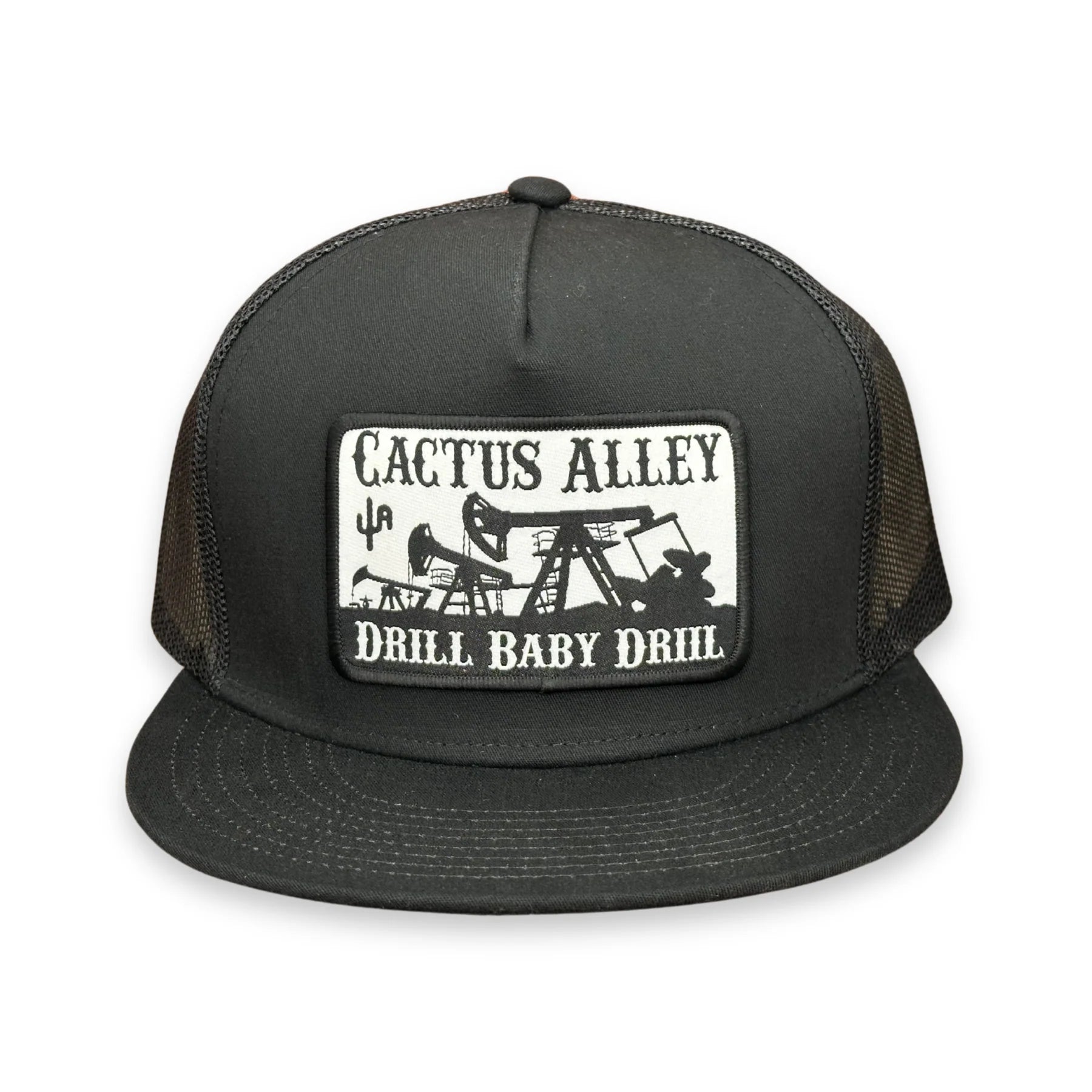 "Drill Baby Drill" - 6006 Black/Black Mesh, Snapback Cap