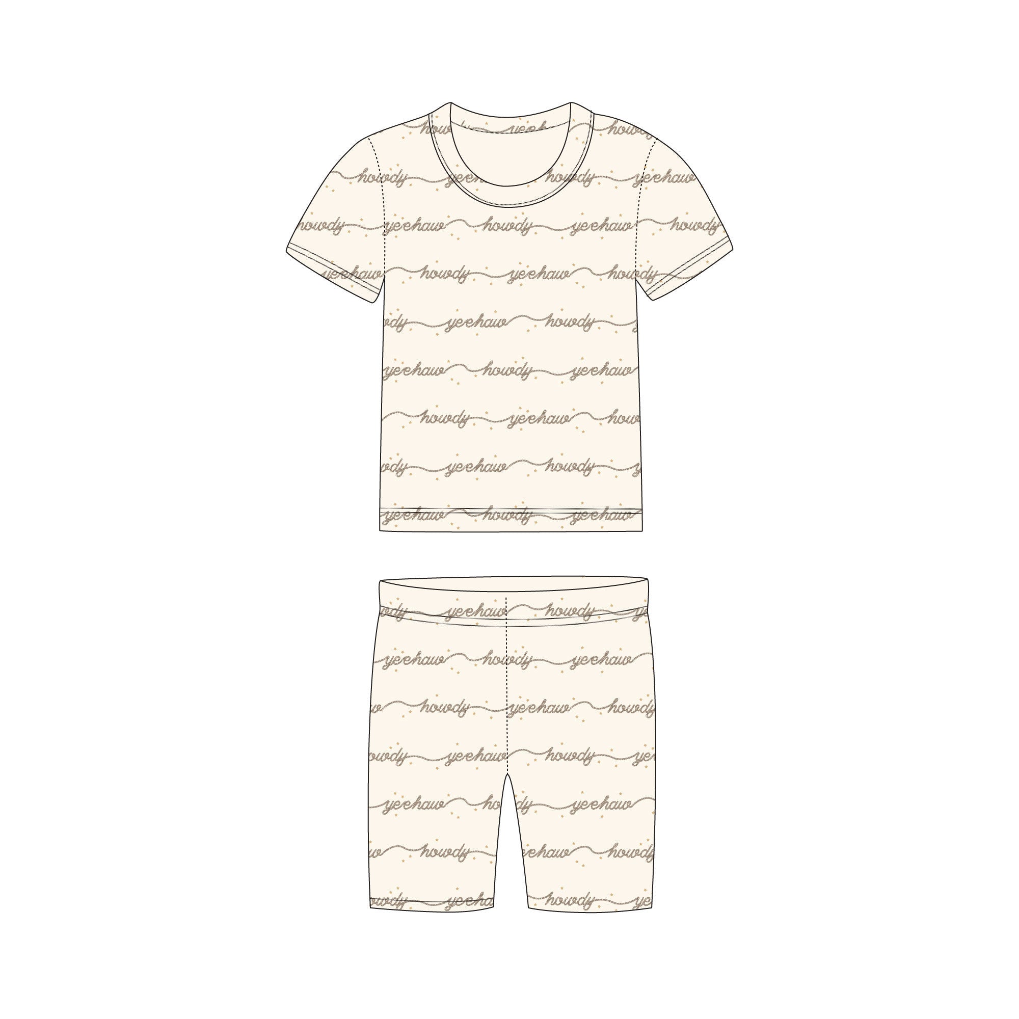 Kids Howdy Short Sleeve PJ Set