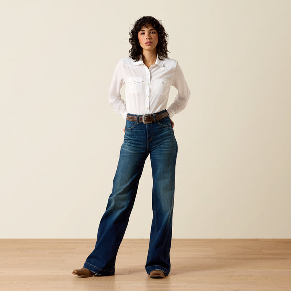 Women’s White Western VentTEK Shirt