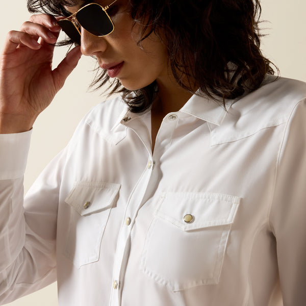 Women’s White Western VentTEK Shirt