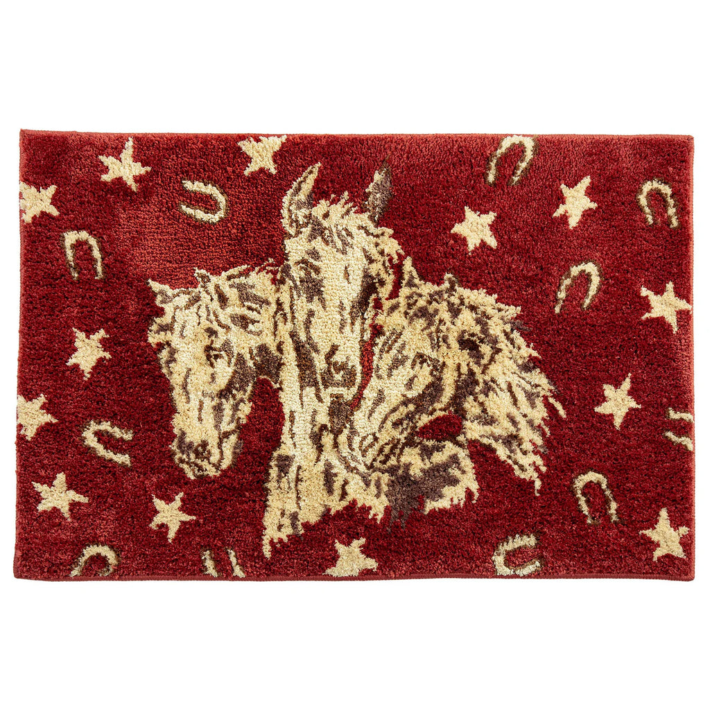 Patchwork Bandana Red Horses Rug