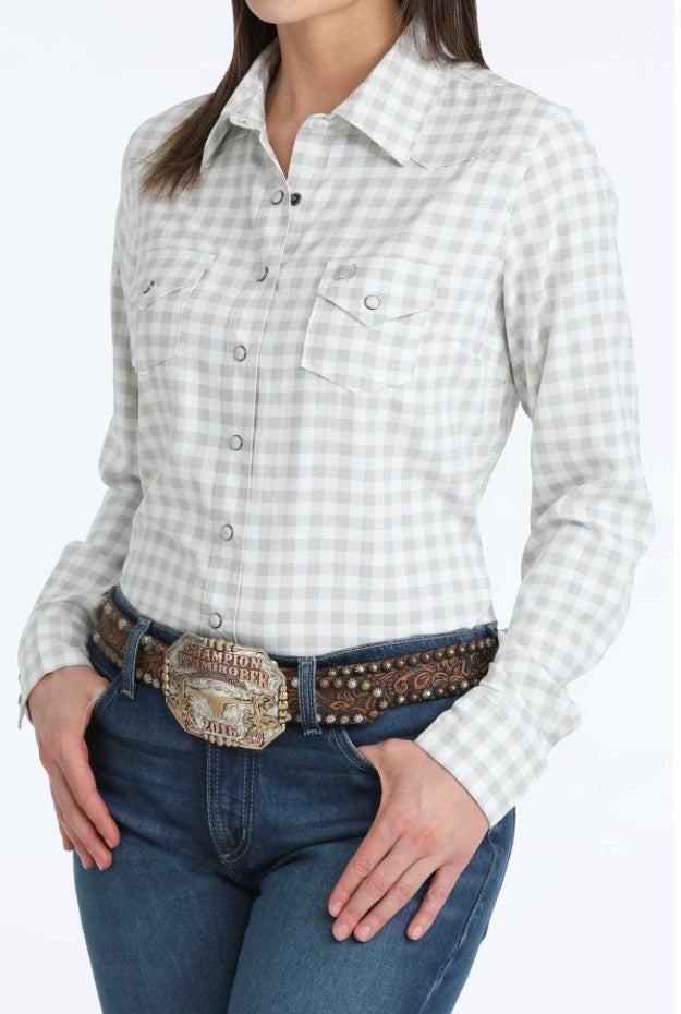 Women’s White Plaid Arenaflex Shirt