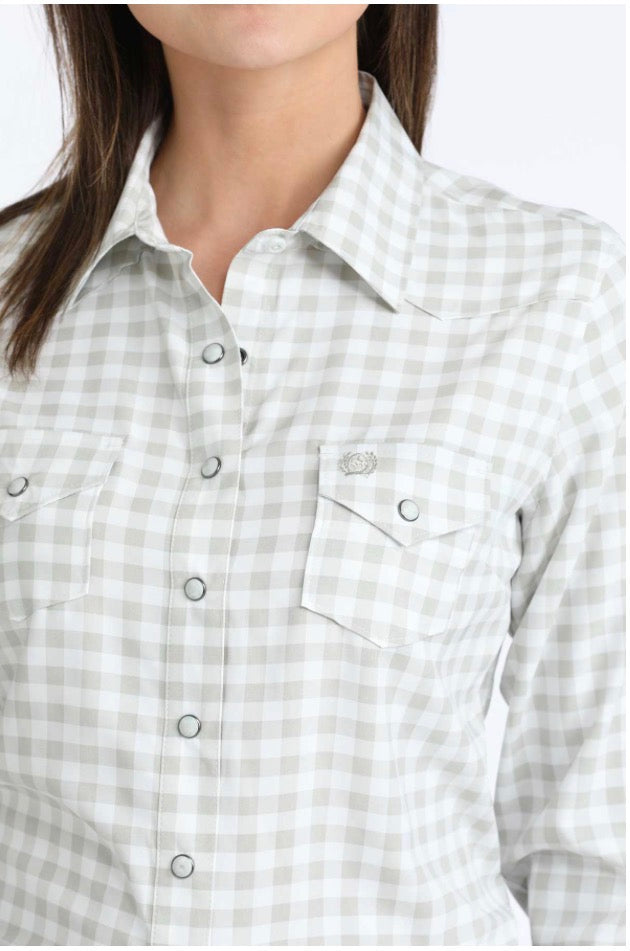 Women’s White Plaid Arenaflex Shirt