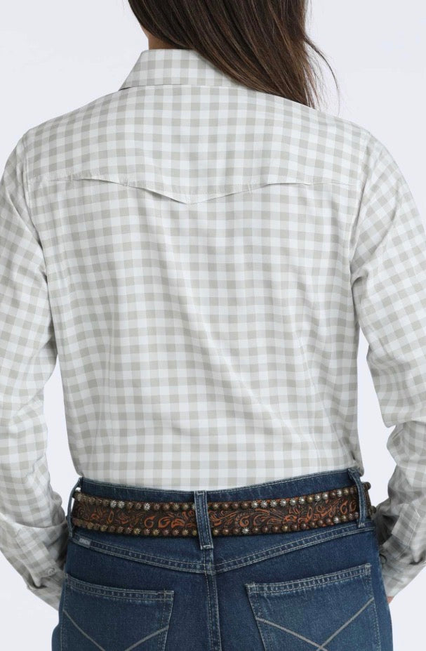 Women’s White Plaid Arenaflex Shirt