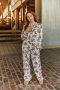 Ivory Red Western Print Pajamas