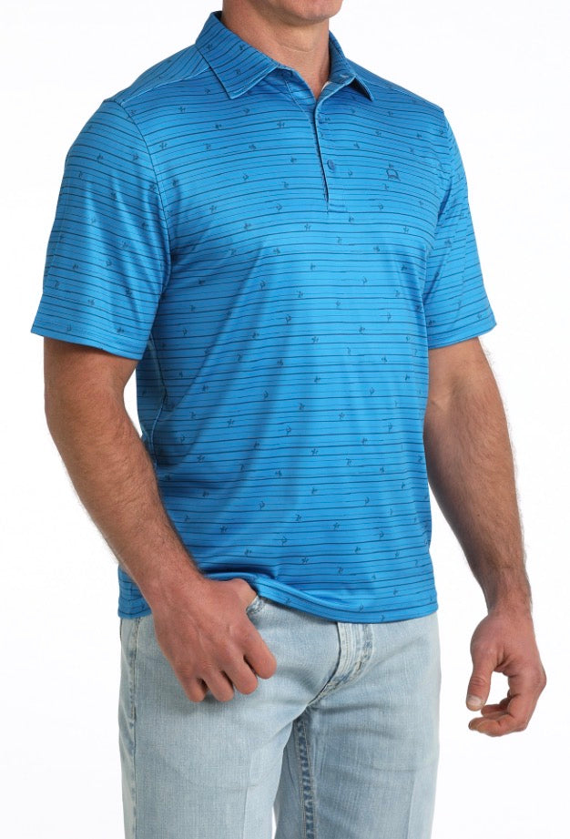 Men’s Cinch Bronc Blue Polo