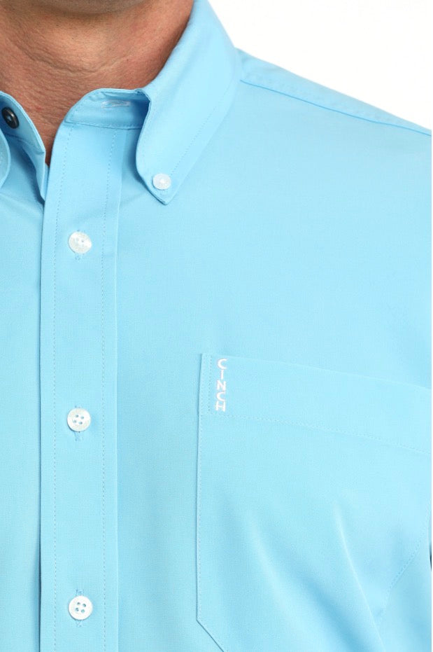 Cinch Light Blue Solid LS Shirt