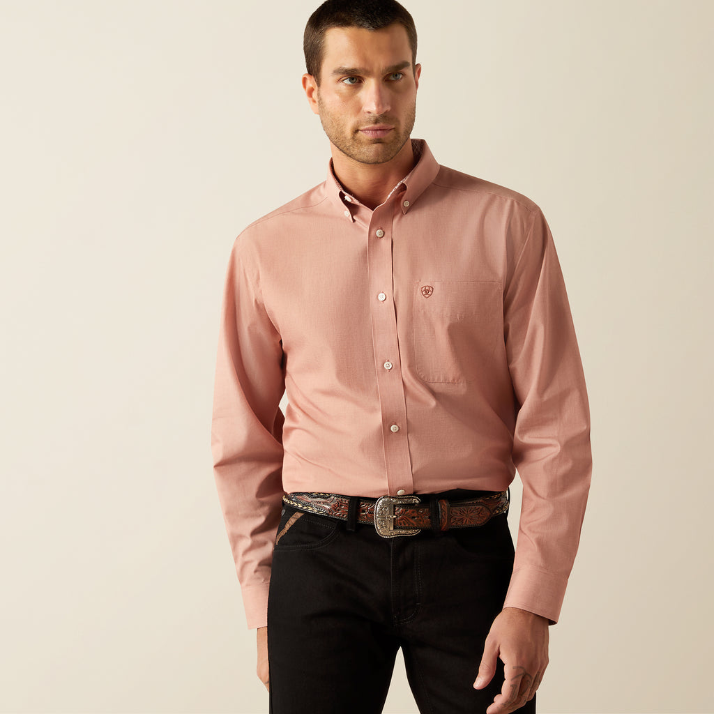 Ariat Wrinkle Free Solid Brick LS Shirt