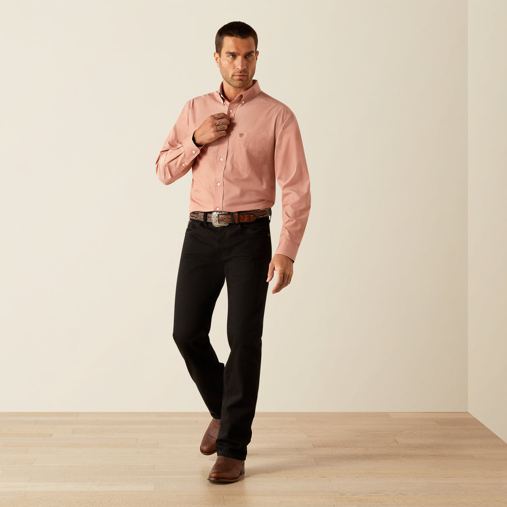 Ariat Wrinkle Free Solid Brick LS Shirt
