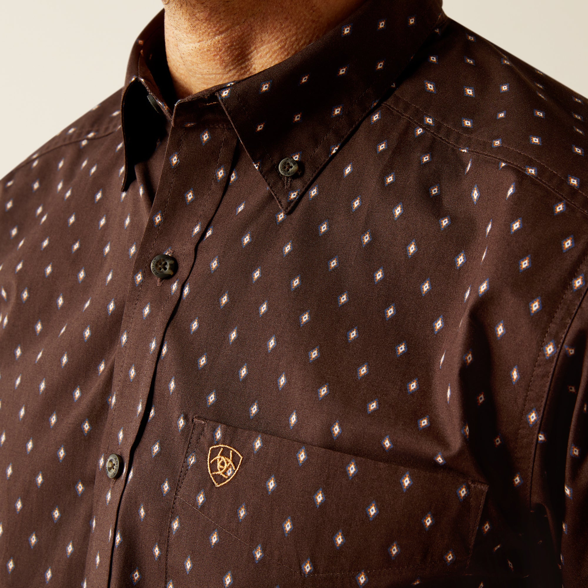 Ariat Fitted Brown LS Shirt