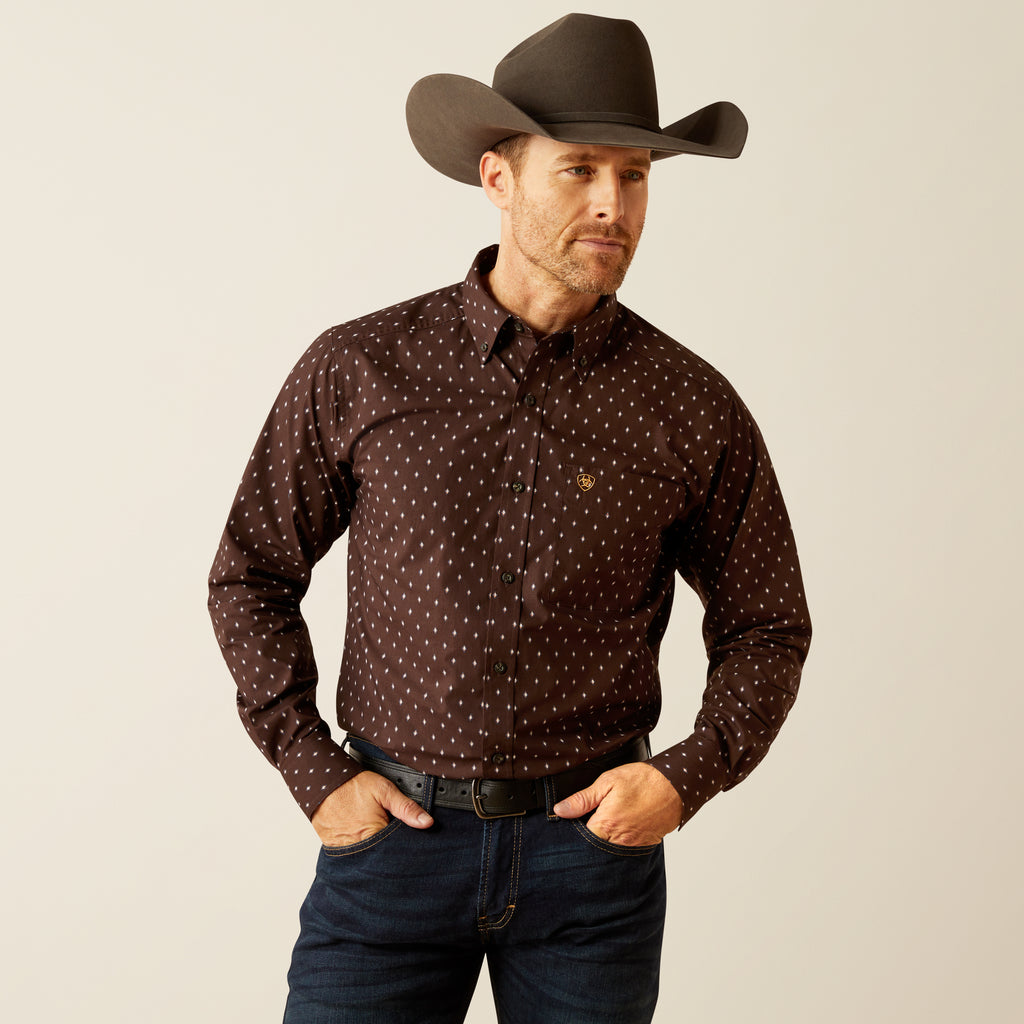 Ariat Fitted Brown LS Shirt