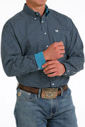 Cinch Navy Patterned LS Shirt