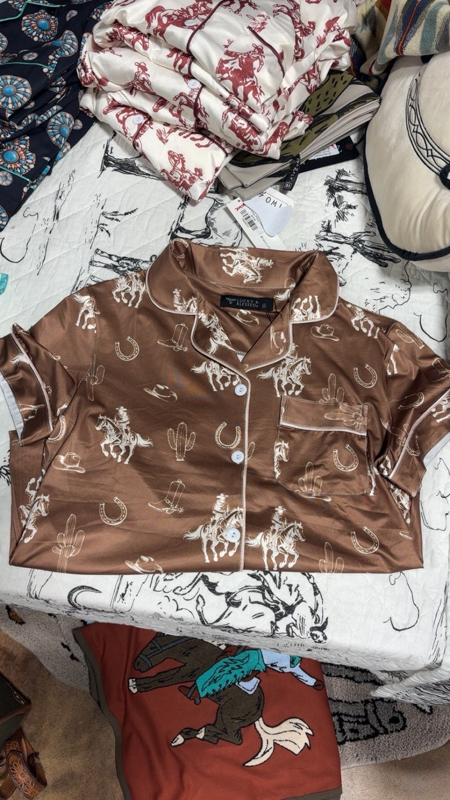 Brown Western PJ Set