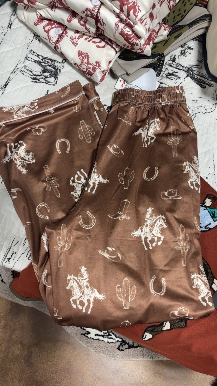 Brown Western PJ Set