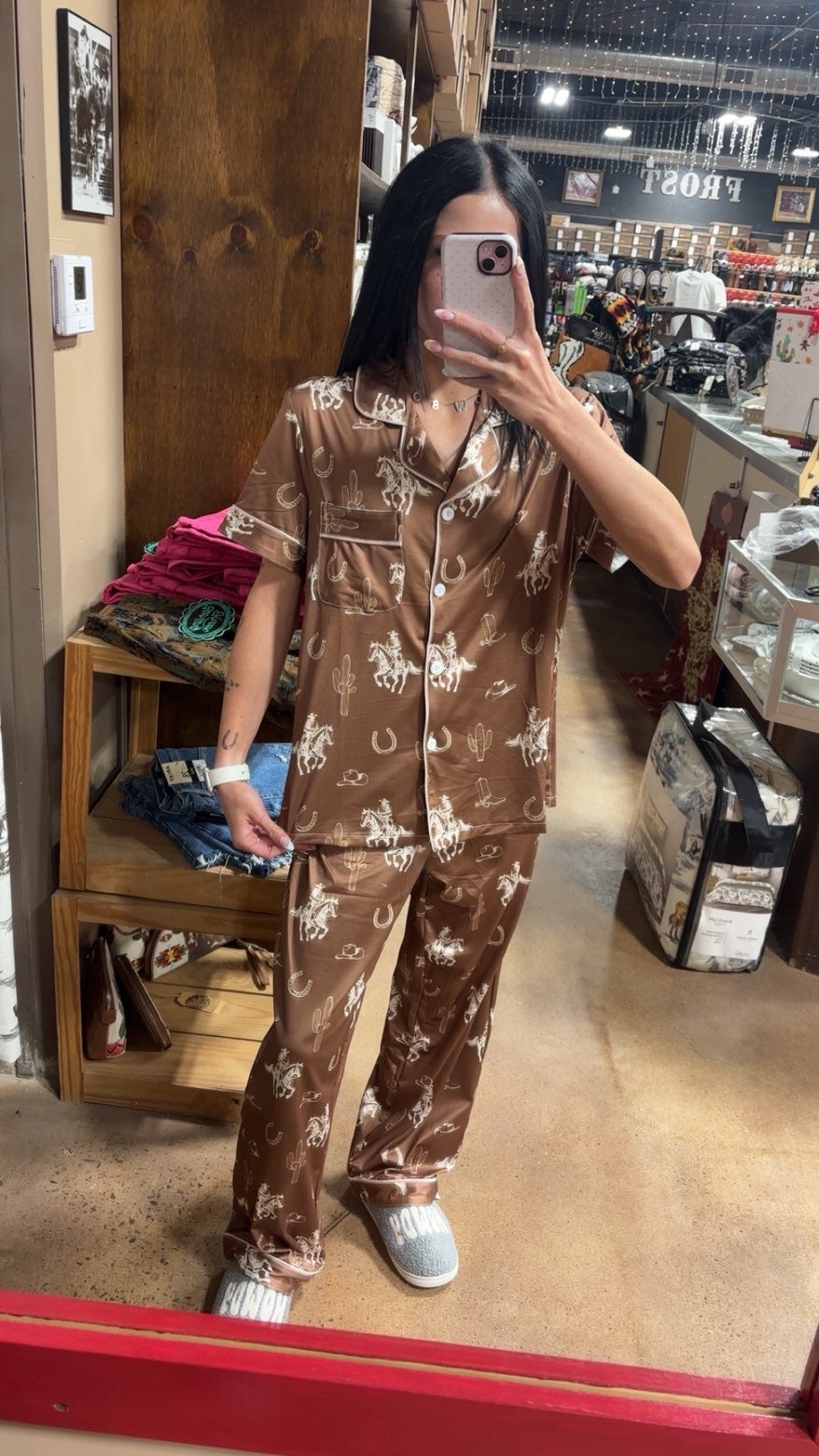 Brown Western PJ Set