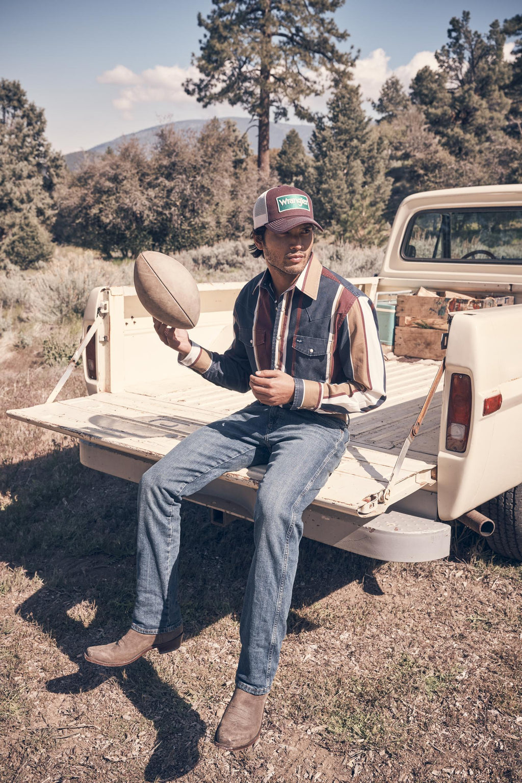 Wrangler BrushPopper Maroon/Navy/White Shirt