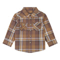 Wrangler Infant Brown & Mustard Plaid Long Sleeve Snap Western Shirt
