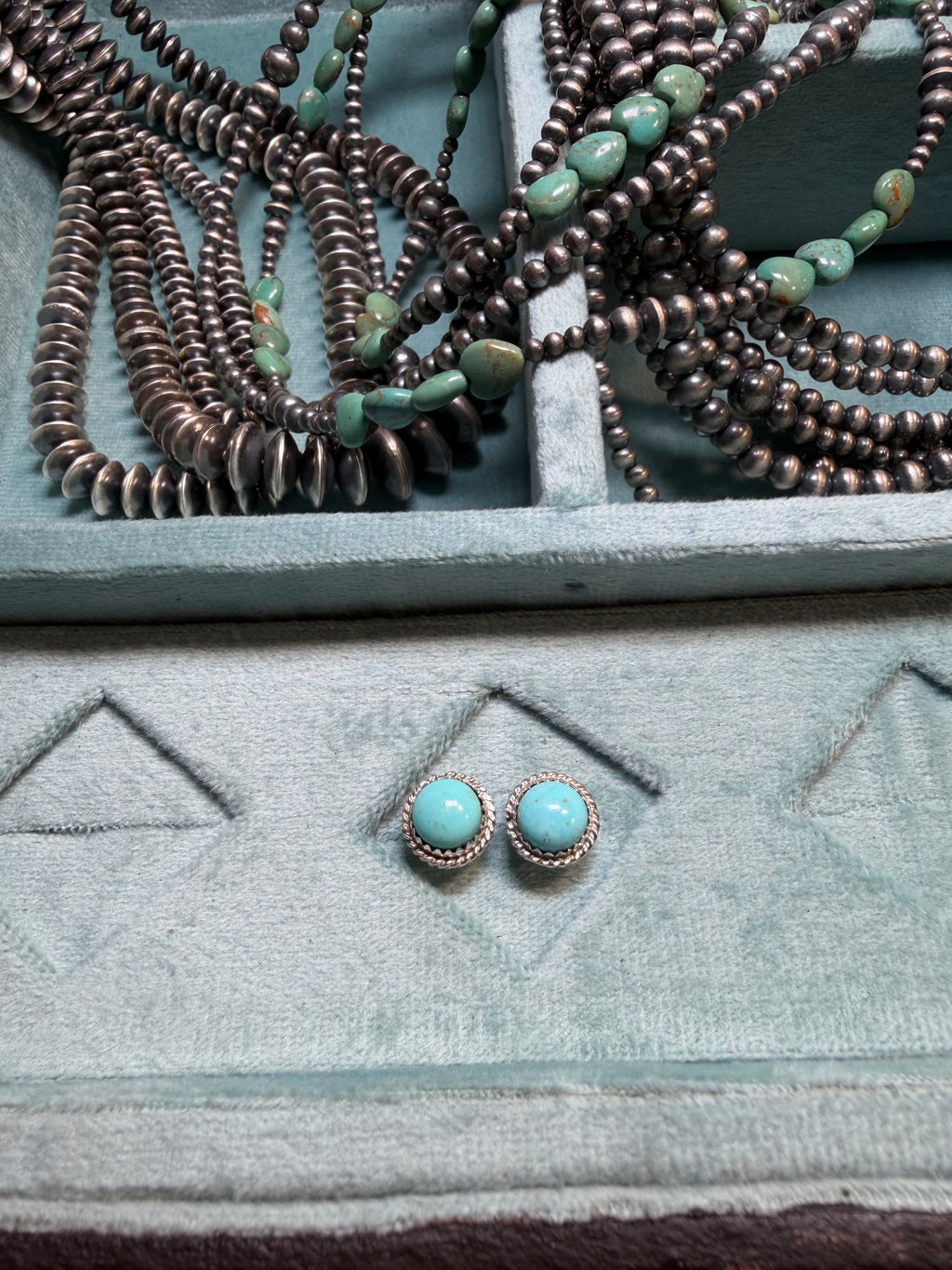 Kingman Skies Turquoise Stud Earrings