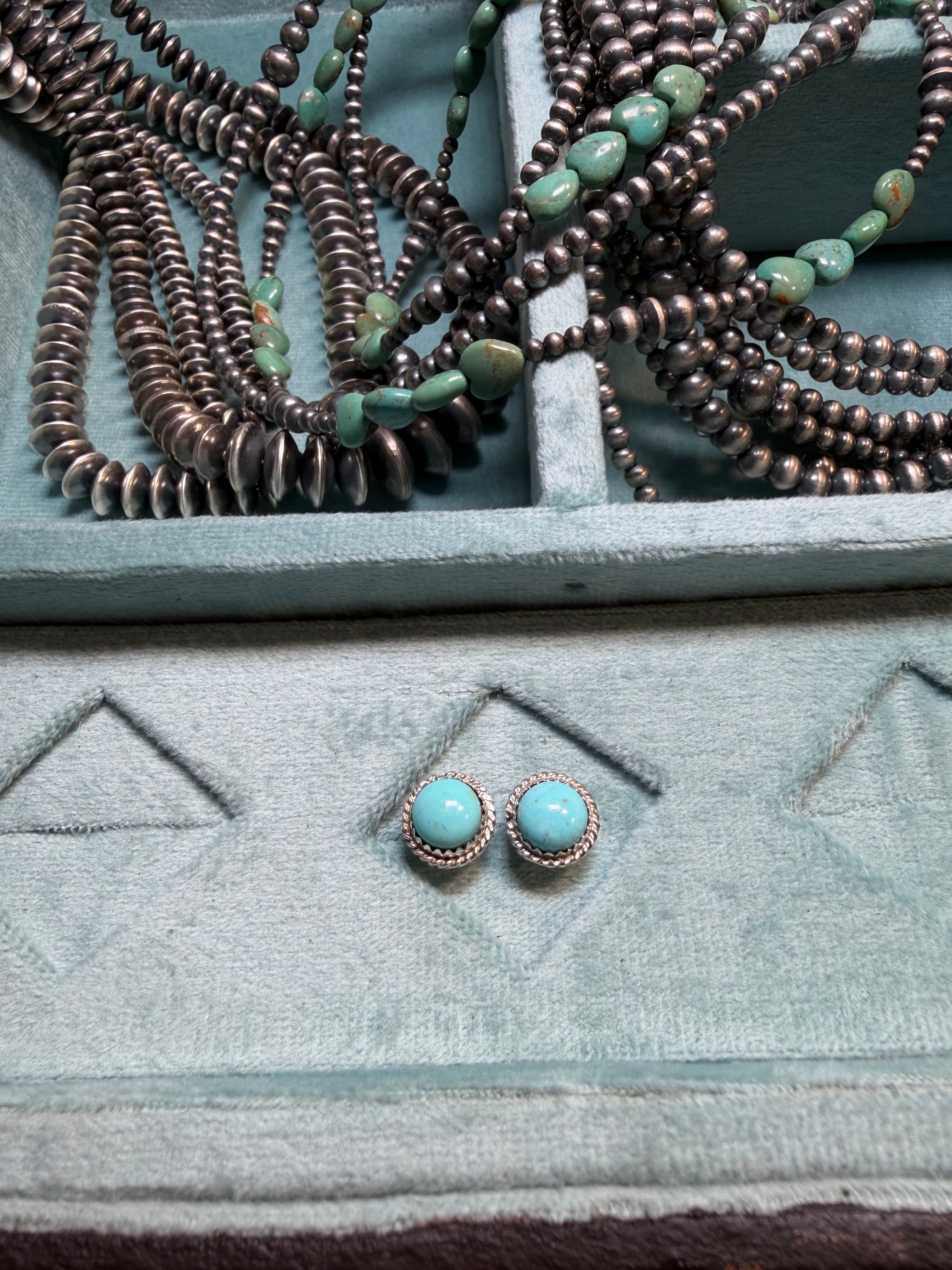 Kingman Skies Turquoise Stud Earrings