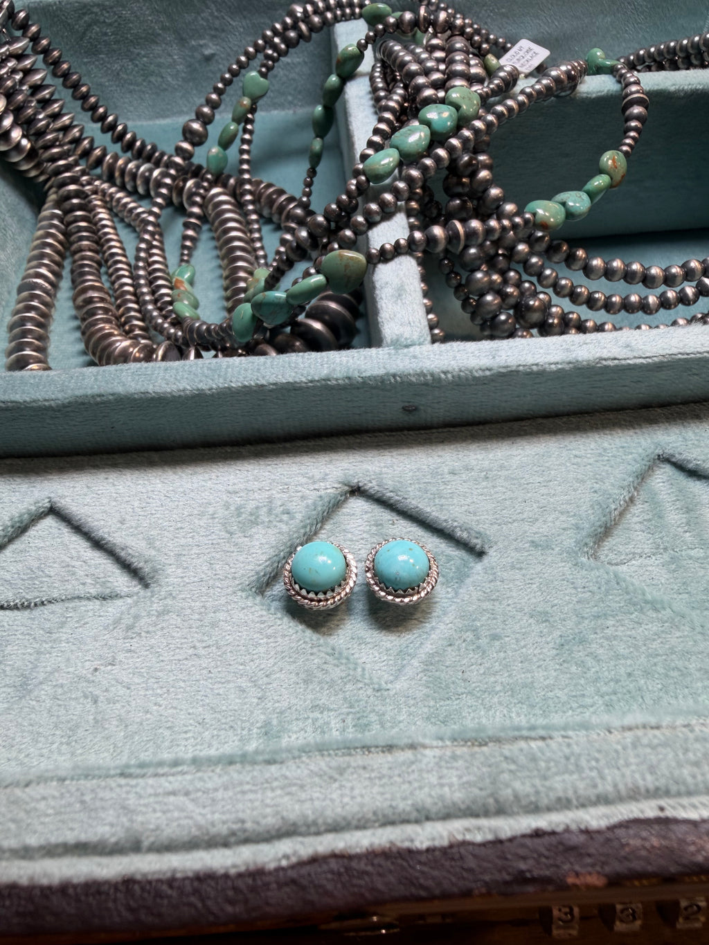 Kingman Skies Turquoise Stud Earrings