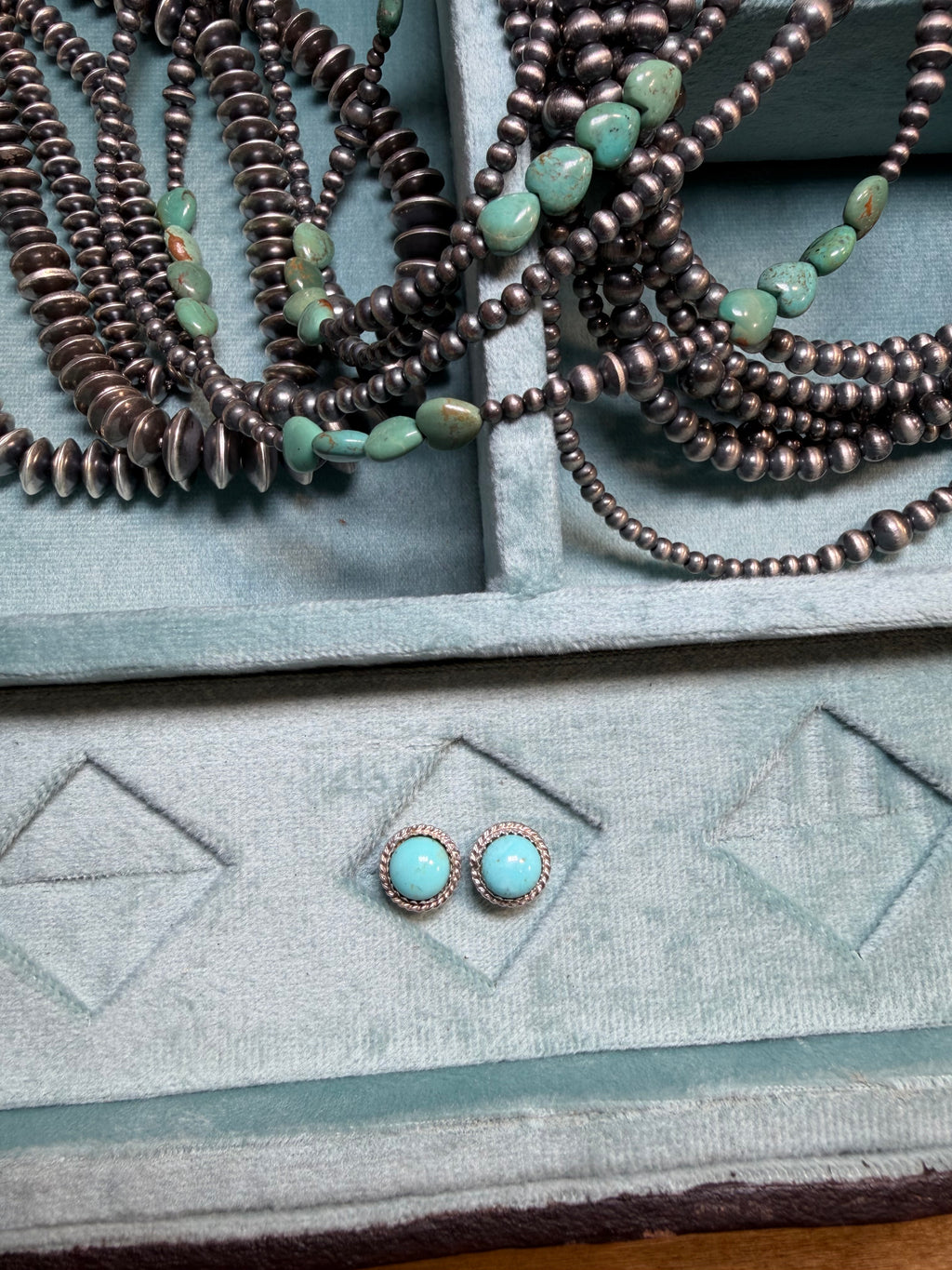 Kingman Skies Turquoise Stud Earrings