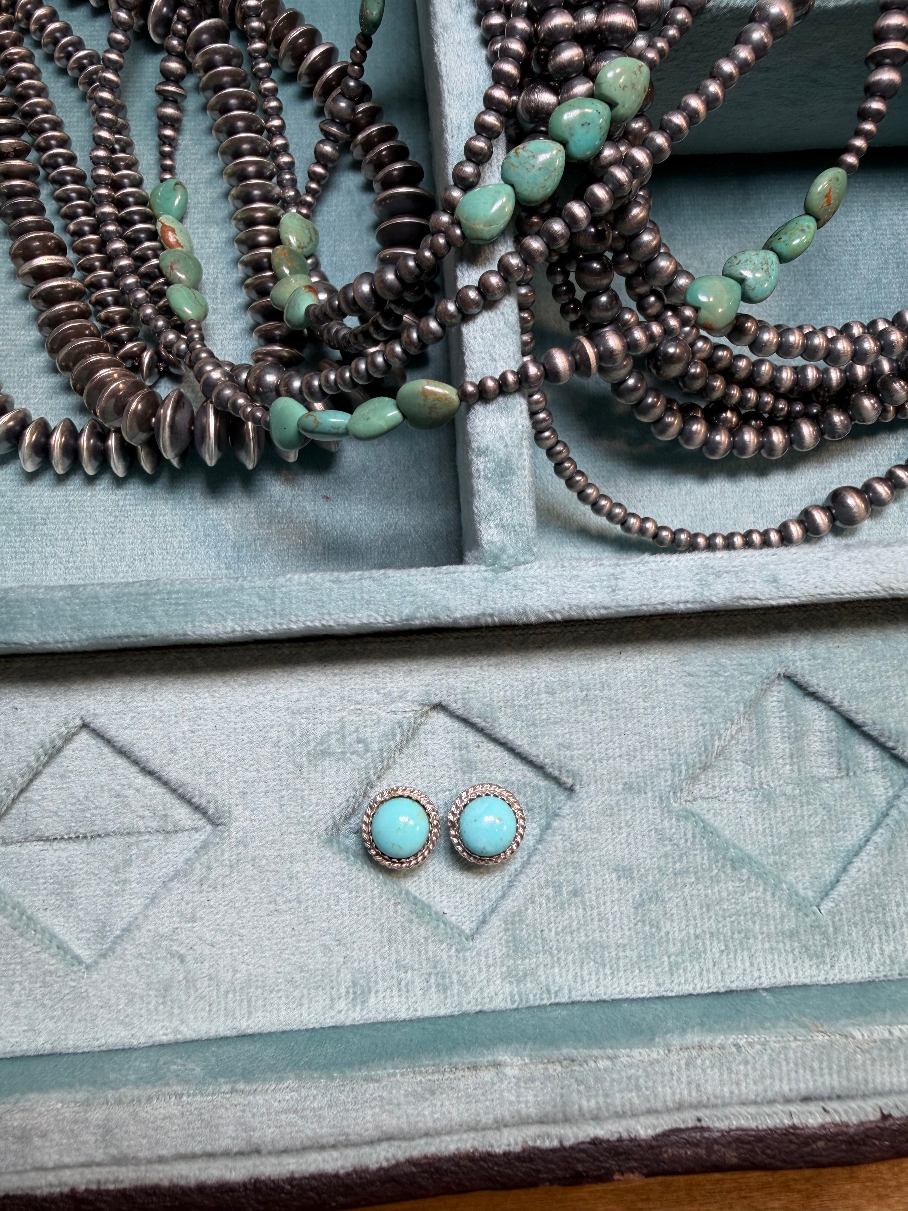 Kingman Skies Turquoise Stud Earrings