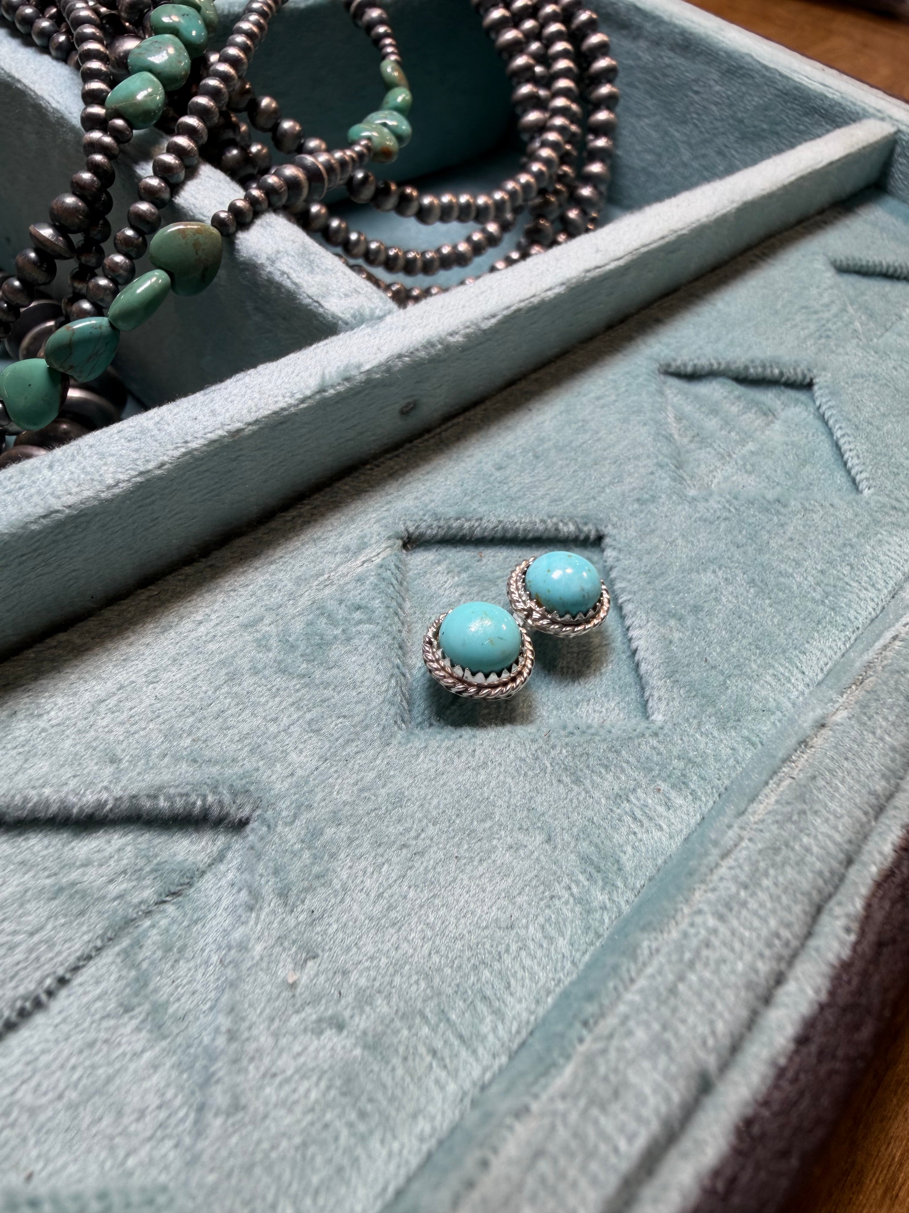 Kingman Skies Turquoise Stud Earrings