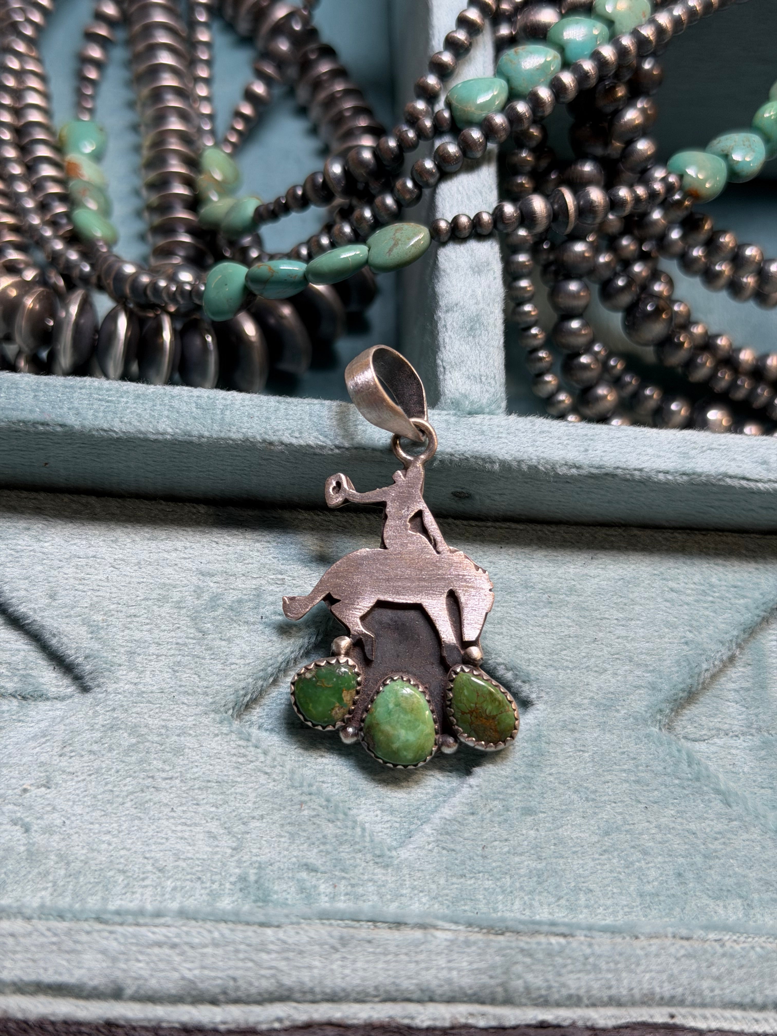 Bucking Bronc Turquoise Pendant