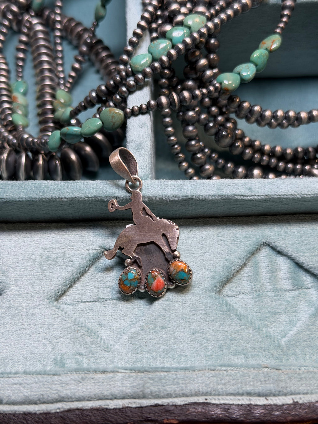 Bucking Bronc Turquoise Pendant