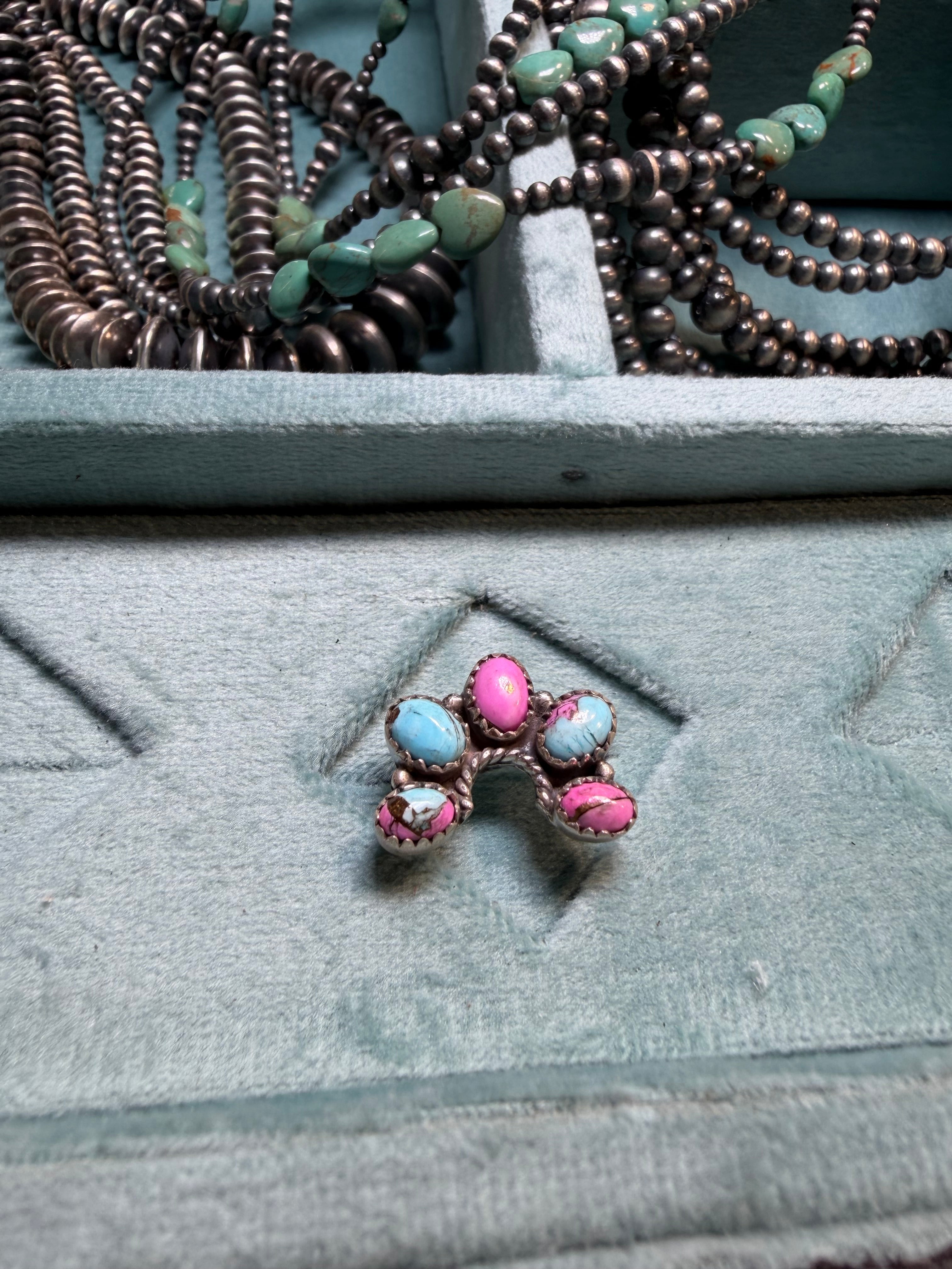 Cotton Candy Cluster Adjustable Ring