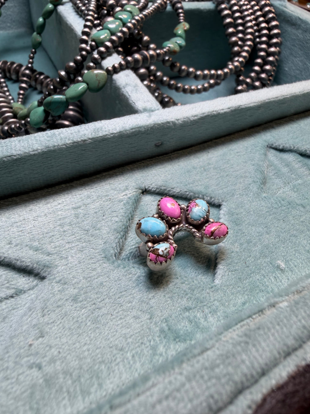 Cotton Candy Cluster Adjustable Ring